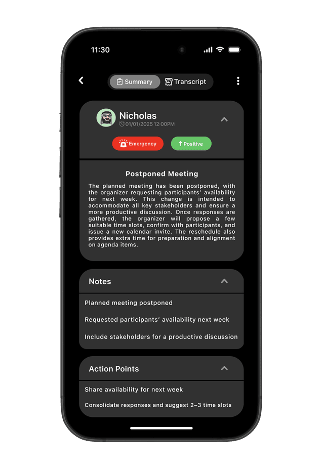 Call Summary View